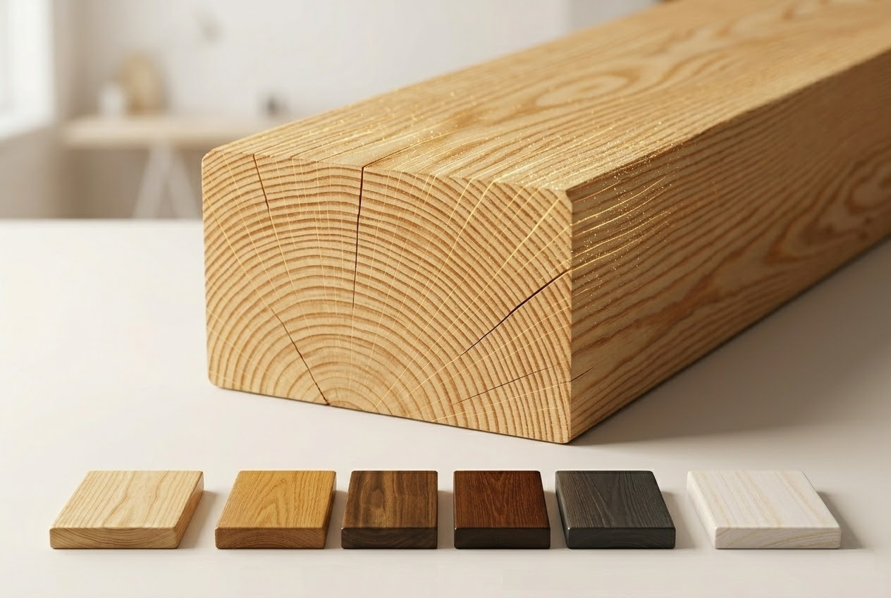Holzquerschnitt mit Schutzschichten
